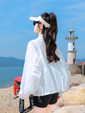 时尚防晒衣女2025新款夏季宽松显瘦百搭休闲轻薄外套女短款小个子，女装防晒衣，可可小西