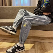 牛仔裤男秋季潮大码休闲裤子高街NC86P40，男装牛仔裤，星座1116-2