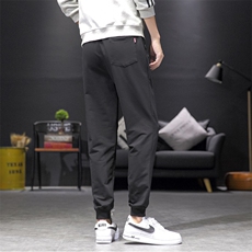 M-8XL男大码纯色束脚运动休闲裤5032-1_7700P40，男装休闲裤，星座1516-1
