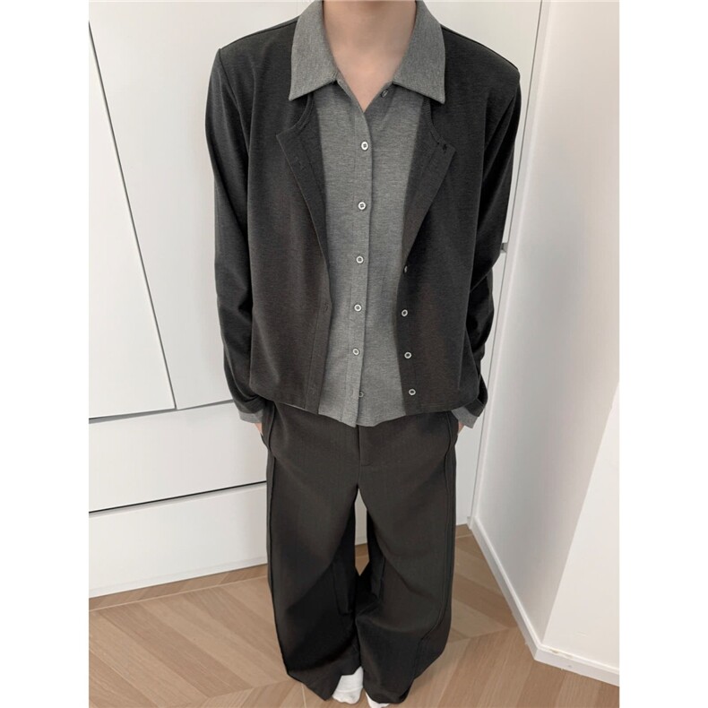 9102-P71加大码男装休闲免烫衬衫男外套秋冬特大号宽松弹力,男装衬衫,电商B323A