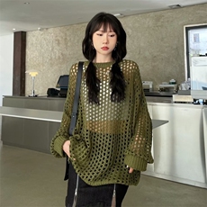 针织镂空防晒衣女薄款宽松设计感小众别致独特垂感长袖罩衫上衣，男装针织衫/毛衣，星座1210-1