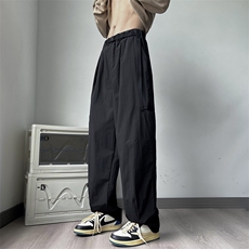 休闲裤高街工装裤潮牌痞帅宽松裤子男腰带扣EK118-P40，男装休闲裤，星座1001-1