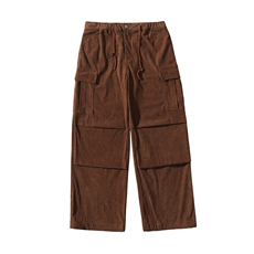 大口袋潮流保暖加绒男灯芯绒阔腿直筒工装裤K23027J加绒-P80控118，男装棉衣，电商A001