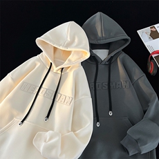 2023冬季新款港风摆拍大码加绒加厚连帽卫衣M-5XHW23797-P60，男装卫衣，电商A022