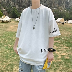 韩版ins潮流百搭短袖T恤男士夏季港风宽松七分袖上衣T1444-P20，男装T恤，星座512-2