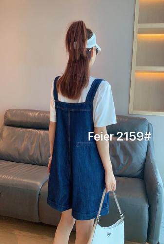 薄料牛仔背带裤套装，女装职业装，菲儿