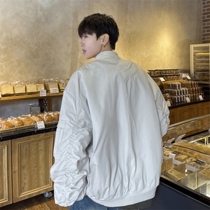 飞行员夹克男解构设计棒球领短外套男XH24-P70图片