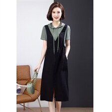 连衣裙韩版中腰时尚显瘦大方通勤2022年夏季，女装连衣裙，丽影随形