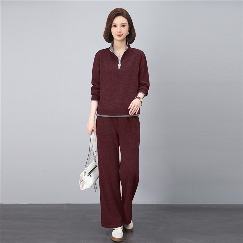 妈妈秋装休闲卫衣两件套新款洋气时尚中老年运动服套装女春秋宽松,女装套装/套裙,涵誉