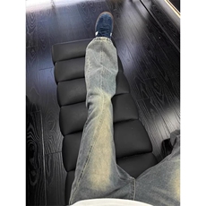 美式复古拼接牛仔裤男直筒微喇显瘦潮牌L2142P39，男装牛仔裤，星座1112-1