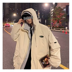 假两件棉衣男港风宽松百搭工装棉袄外套N105-P88，男装棉衣，星座1109-3
