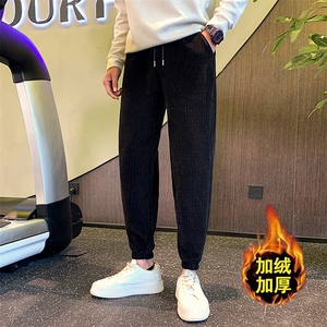 社会精神小伙雪尼尔休闲裤男秋冬加绒裤DS-B249-KK97-P58-加绒P68图片