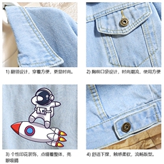 牛仔夹克男大码牛仔外套男茄克NJ77158-P60加绒款-P75，男装夹克，电商A040A