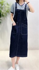 夏季新款两件套牛仔背带连衣裙，女装连衣裙，唯她
