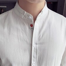 现货2021纯棉好品质七分袖衬衫男短袖修身立领中袖衬衣CS123P45，男装T恤，电商B413