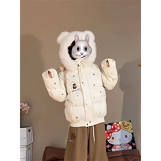 1506A/G78690/P99日系学院风毛领小熊连帽棉服女学生1，男装棉衣，星座1506A