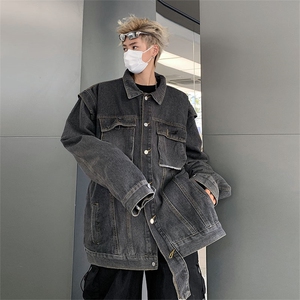 春秋新款潮牌ins工装牛仔外套男韩版复古休闲宽松夹克 W7962-P65图片