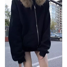 网图现货美式宽松条纹卫衣可拆卸毛领WY22/P68，男装卫衣，星座205-3