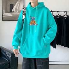 L2473P48秋装21中性纯色连帽卫衣套头宽松外套情侣装打底帽衫，男装卫衣，星座510A-1