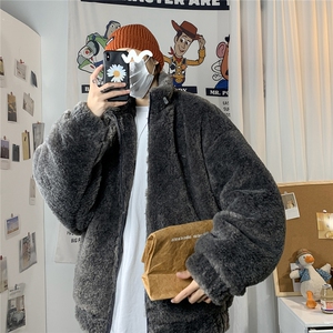 1羊羔毛棉衣外套男宽松加棉加厚ins大码情侣棉服7956P105控138图片