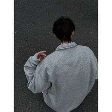 抖音得物高品质二开25秋冬美式高街结构设计POLO翻领卫衣外套W77，男装卫衣，电商A486-1