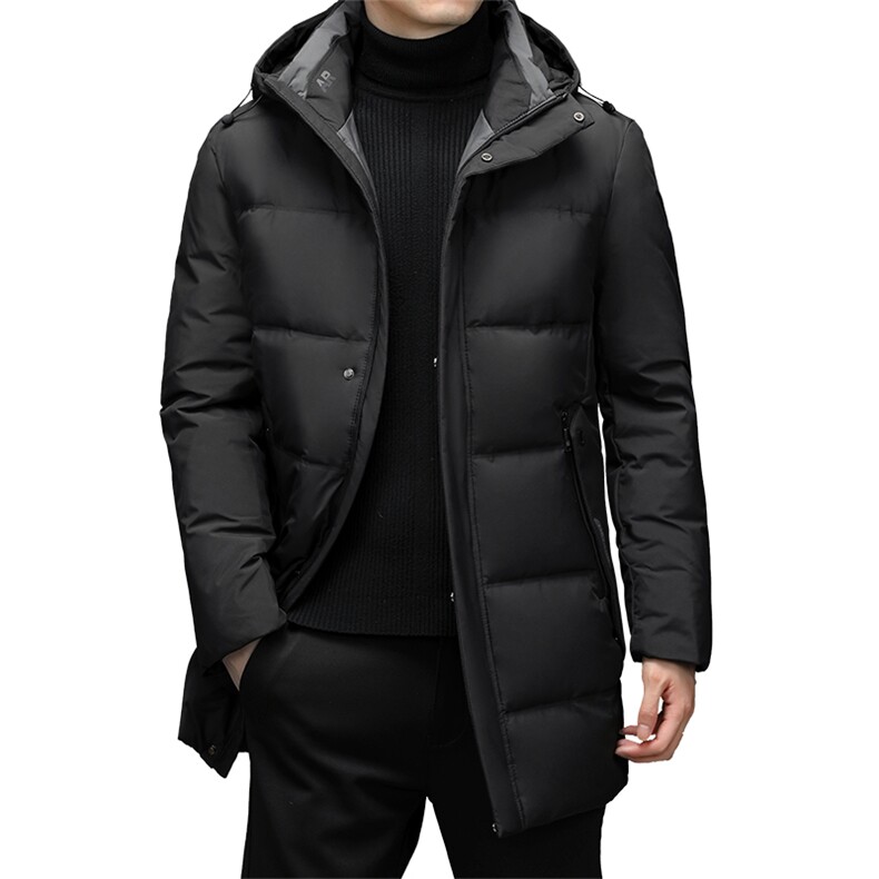 冬季新款中年男士中长款连帽羽绒服男爸爸冬装外套TLM2101-P265，男装羽绒服，电商B212（原钱塘6029）