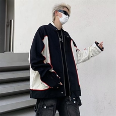 高级感痞帅赛车服美式机车外套男飞行员夹克情侣装，男装夹克，星座716-4