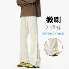 2026春季新款户外开叉按扣微喇冲锋裤男K24138-特P32建议零售价78，男装休闲裤，电商A001