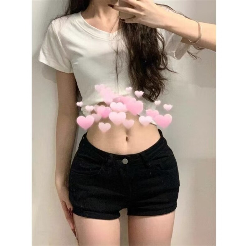 黑色低腰牛仔短裤女夏季新款辣妹修身显瘦a字热裤欧美超短包臀裤,男装牛仔裤,星座1210-1