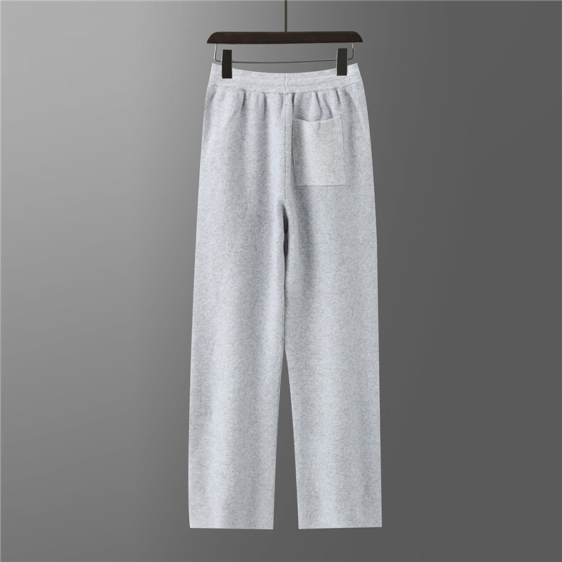 2025秋冬新款百搭系绳芝麻点加厚四条杠直筒裤，男装休闲裤，江杉羊绒