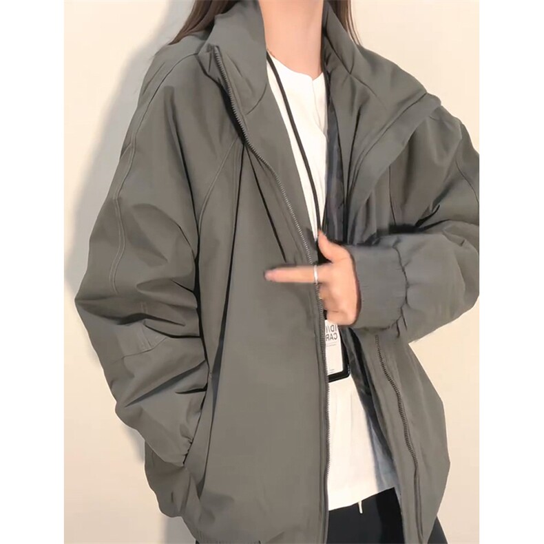 现货美式高街休闲夹克冬季三防立领纯色户外工装加厚棉服外套,男装夹克,电商A486