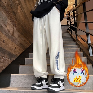 加绒加厚冬款男保暖长裤羊羔绒休闲束脚休闲裤H022 P45图片