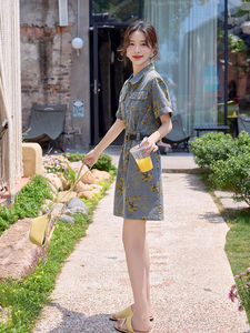 牛仔连衣裙女2025夏新炸街潮流高级感气质小个子设计感小众裙子潮图片