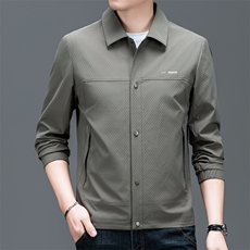 春季夹克男装翻领中青年商务休闲纯色茄克衫上衣服BSNA132-P125，男装夹克，星座1105-3
