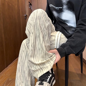 新款灯芯绒美式高街扎染大码垂感直筒休闲裤男K24047-特P35控68图片