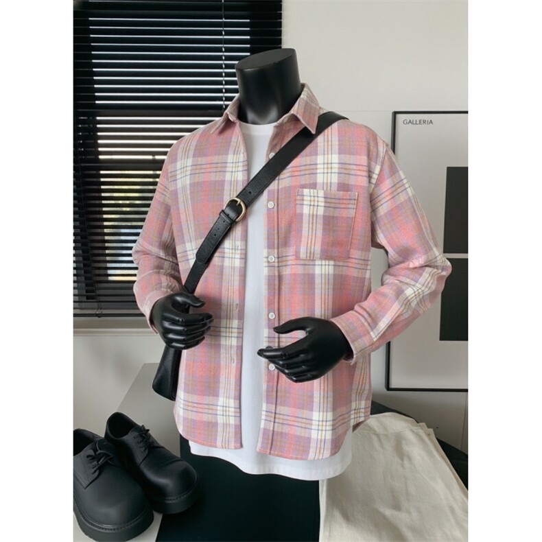 1506/QC800/P39长袖衬衫日系宽松衬衣男生夏季潮流百搭休闲外套,男装衬衫,星座1506