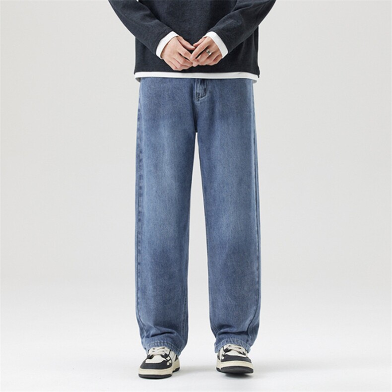 四季品质百搭宽松直筒牛仔裤男士复古时尚休闲阔腿裤YN0390有现货，男装牛仔裤，星座224