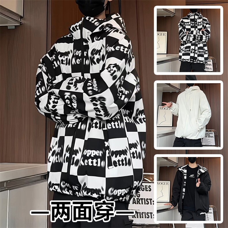 JK177/P70秋装个性印花两面服夹克男学生休闲潮外套上衣两面穿,男装夹克,电商基地A050