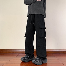 全棉加厚水洗工装多口袋休闲裤男潮流大码直筒K8576-P47【特价】，男装工装外套，电商A007