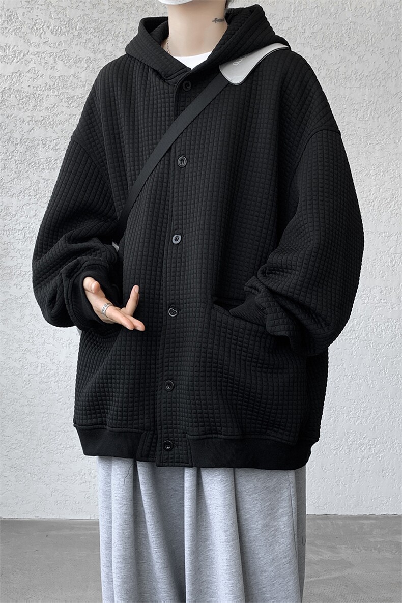 M~8XL开衫夹克/连帽卫衣大码连帽重磅秋冬加厚休闲外套KS2102P80,男装夹克,电商B238