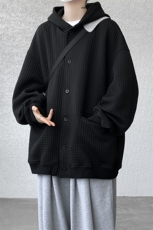 M~8XL开衫夹克/连帽卫衣大码连帽重磅秋冬加厚休闲外套KS2102P80，男装夹克，电商B238