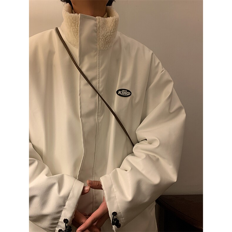 冬季皮棉衣男仿羊羔毛两面穿加厚棉袄潮流棉服男A266-WMY612-P100,男装棉衣,电商A266