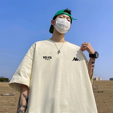 抖音得物二开现货220克夏装重磅美式高街宽松短袖t恤MT114，男装T恤，电商A486-1