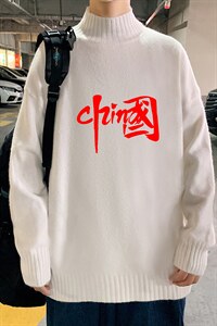M18199-P45 加绒款-P65半高领毛衣男士大码针织衫男毛线衣男图片