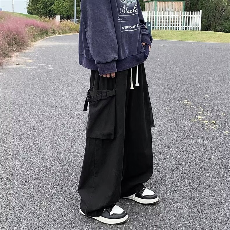 日系机能风宽松阔腿工装裤子男潮牌秋冬美式高街休闲裤MK128-p40,男装休闲裤,星座1008