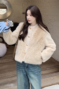 现货 2025新款仿皮草外套气质毛绒女外套2C212-G12-P175-K258图片