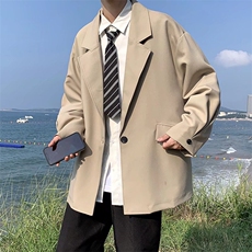 休闲西装外套男春秋季韩版潮流上衣ins宽松复古西服W3617-P52，男装西服，星座512-2