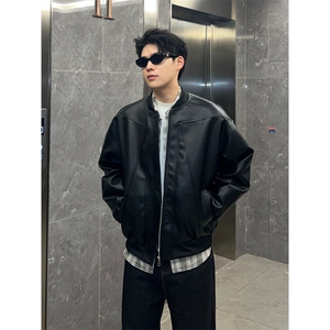 网图现货 1W件 美式潮流复古皮夹克外套男短款机车皮衣 特P59图片