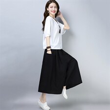 2021年夏季新款韩版休闲套装女洋气减龄两件套装阔腿裤子女，女装套装/套裙，简韵佳