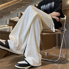 抖音品质夏季冰丝波浪纹垂感宽松休闲裤B315-K24140-特p30控58，男装休闲裤，电商B315